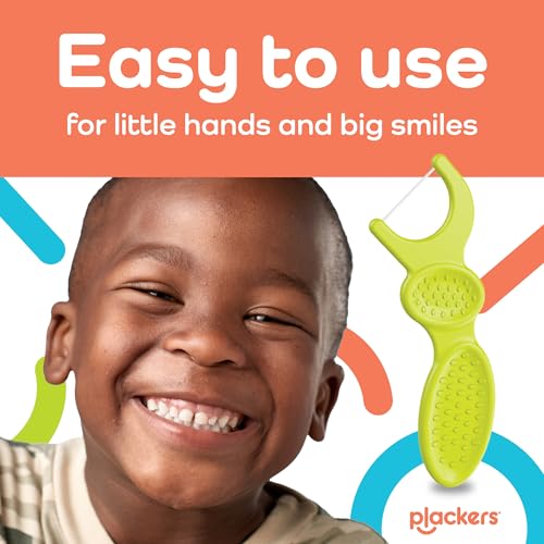 Plackers Kids Dental Floss Picks Pack of 4, Fruit Smoothie Swirl, 75 Count Each, Multicolor