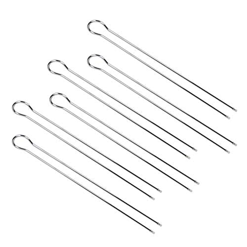 12-Inch Double Pronged Metal Skewers - 6 Pack BBQ Grill Set