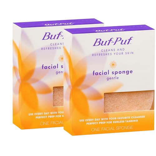Buf-Puf Gentle Facial Sponge - Exfoliating Face Scrubber, 2 Count