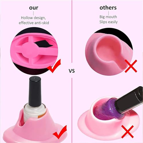 GANPUB 2-Pack Soft Rubber Nail Polish Bottle Holder Set