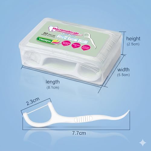 Vastique Unflavored Dental Floss Picks 500 Count for Sensitive Gums
