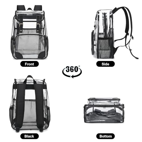 Fuyicat Clear Backpack - Heavy Duty PVC, Stadium Approved, Large
