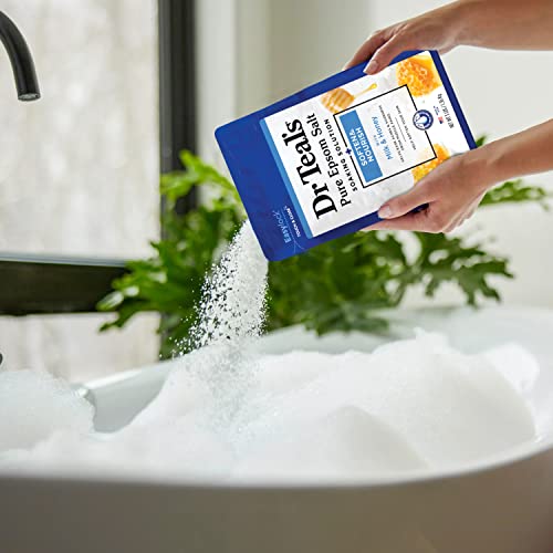Dr Teal's Epsom Salt Soaking Solution, Milk & Honey, 48 Oz (Pack of 2)