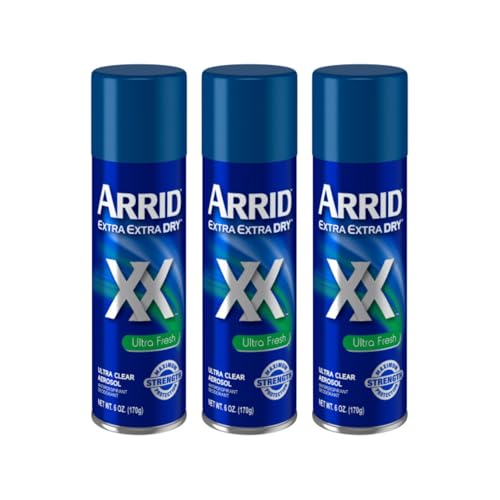 Arrid XX Ultra Clear Anti-Perspirant Deodorant Spray, Ultra Fresh, 6 oz (3-Pack)