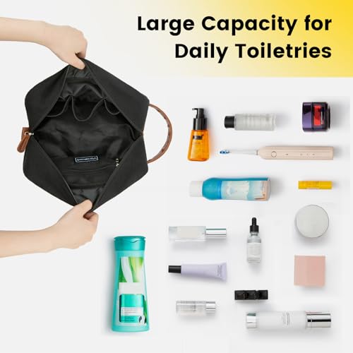 Vorspack Canvas Travel Toiletry Bag for Men - Water-Resistant, Large Capacity