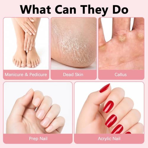 100 Pcs Pink 240 Grit Mini Sanding Bands for Nail Drill