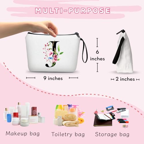 SEAMOON White Personalized Makeup Bag with Mirror - Gift for Women, Friends, Bridesmaids