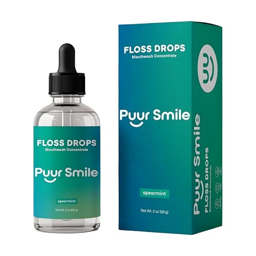 Puur Smile Concentrated Floss Drop Serum, Spearmint - 2oz Water Flosser Additive