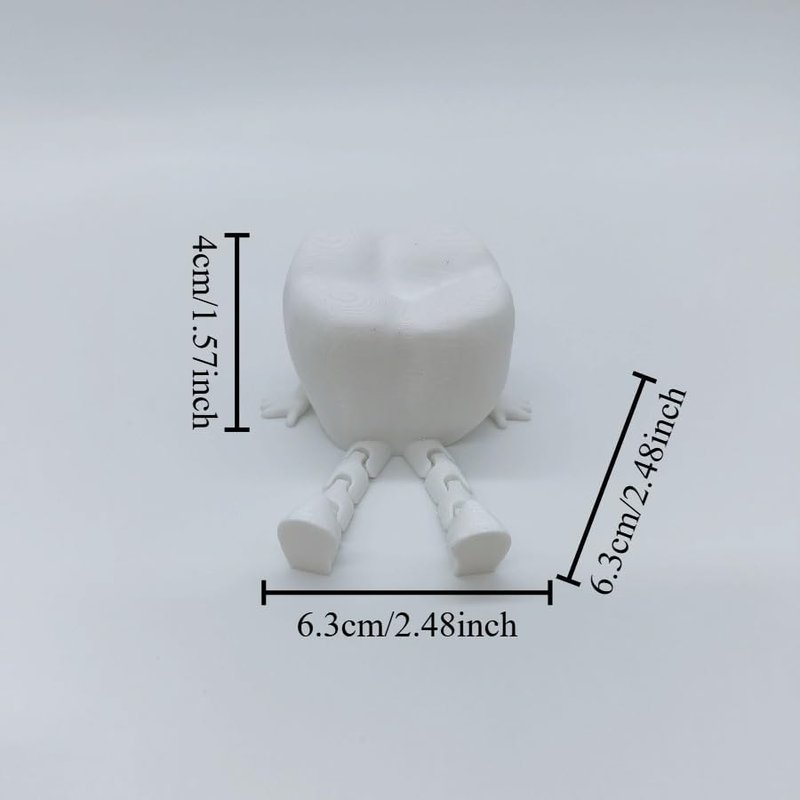 3D Printed White Tooth Figurine | Cute Desk Decor for Doctor's Office
