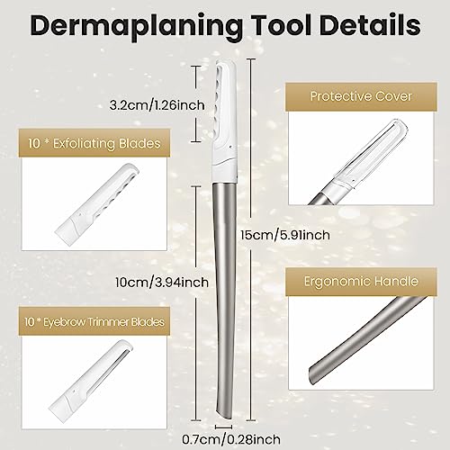 COSYLIFE Dermaplane Razor Set for Women | 20 Blades for Exfoliating & Eyebrow Shaping