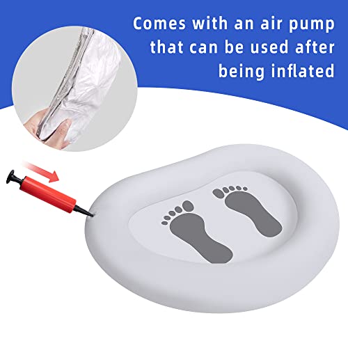 White Inflatable Pool Foot Bath Basin for Entry Ladder - Portable Foot Soak