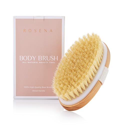 ROSENA Oval Dry Body Brush for Lymphatic Drainage & Exfoliation