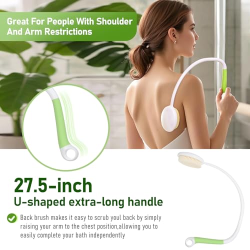 Fanwer 27.5" U-Shaped Long Handled Back Scrubber for Shower