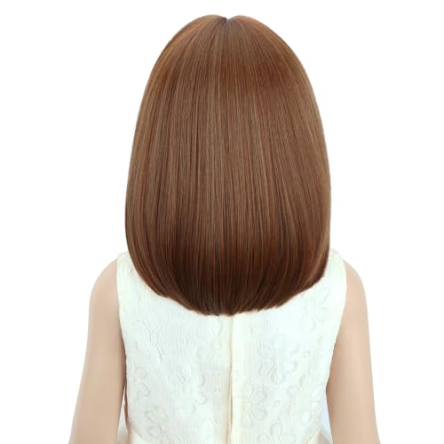 Short Dark Orange Bob Wig - Heat Resistant Synthetic Cosplay Hair