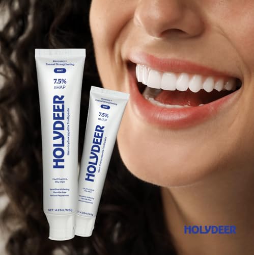 Holydeer Nano-Hydroxyapatite Toothpaste 4.23 oz 2PK - Mint, Fluoride-Free, Sensitive Whitening