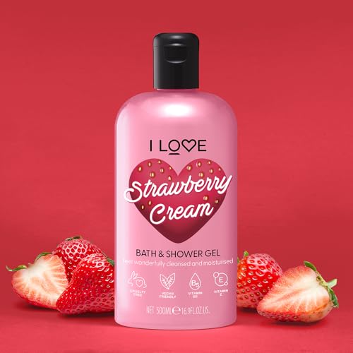 I LOVE Strawberries and Cream Body Wash & Bubble Bath - 16.9 oz