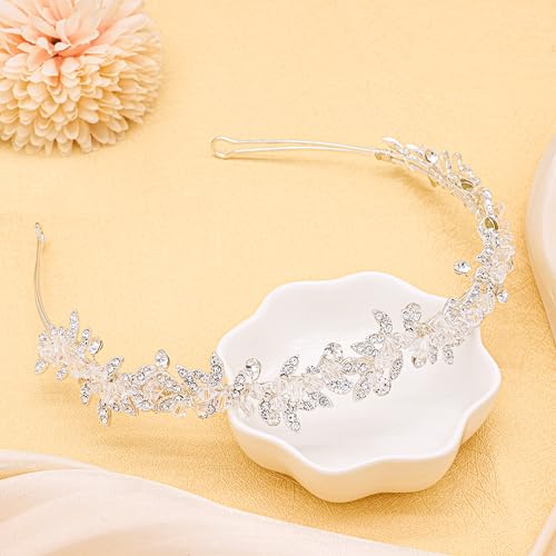 Oriamour Flower Girl Crystal Headband for Weddings and First Communion