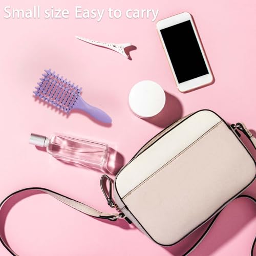 Yingbtr 2Pcs Pink Curl Defining Hair Brushes Vented Detangling Curly Hair Styling Tool