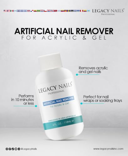 Legacy Nails Artificial Nail Remover 8 Fl Oz - Quick Gel & Acrylic Removal