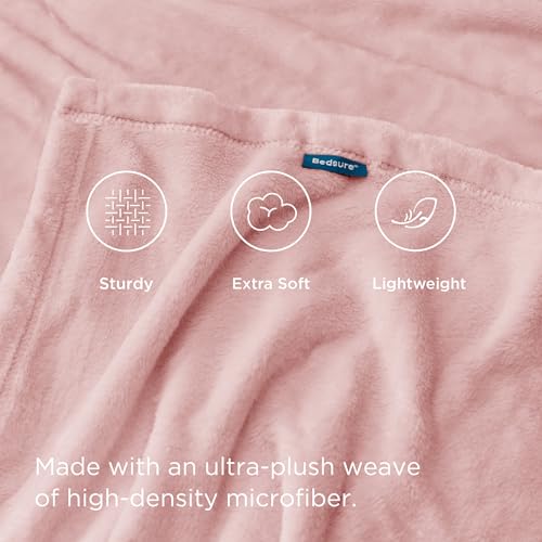 Bedsure GentleSoft Pink Throw Blanket - 50x60 Inches Cozy Fleece