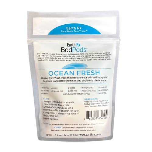Earth Rx BodPods Ocean Fresh Plant-Based Moisturizing Body Wash - Pack of 36