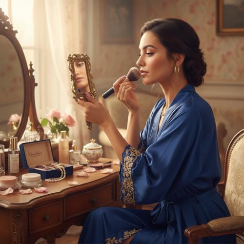 KridayKraft Gold Plated Decorative Hand Mirror – Antique Square Makeup Mirror