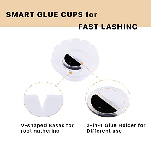 Miuffue 3-in-1 Eyelash Mannequin Head Practice Kit with Glue Rings & Tray - 1 Count