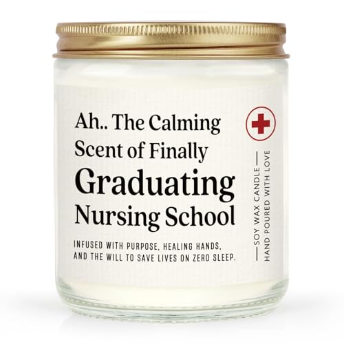 Nurse Graduation Gift Soy Candle - Lavender Scented 7oz for Future RNs