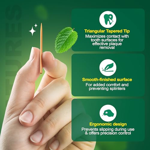 The Natural Dentist Stim-U-Dent Mint Dental Picks 1 Pack of 600 Wooden Toothpicks for Plaque Removal