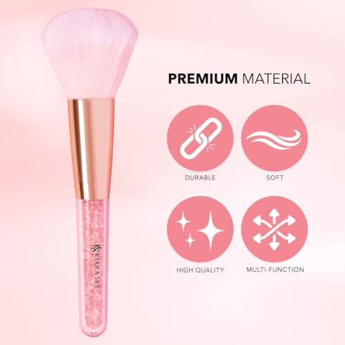 Kiara Sky Dip Powder Brush - Pink & Gold Crystal Dusting Brush