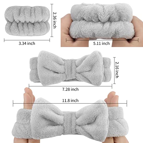 WHAVEL 6-Piece Spa Headband & Wristbands Set for Skincare