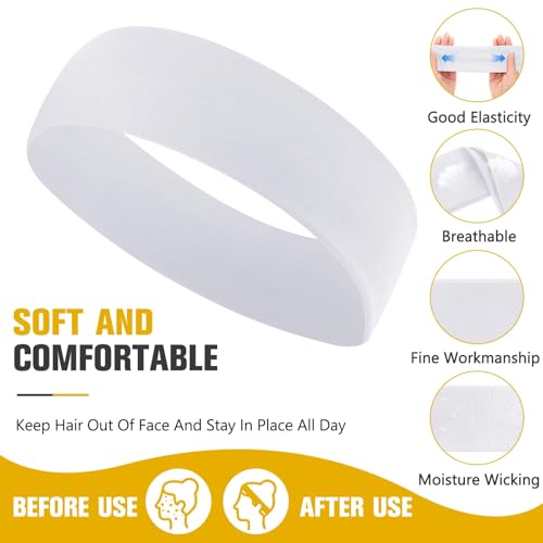 Hotop 30 Pcs Stretchy Sport Headbands for Women, Non-Slip Yoga Sweatbands