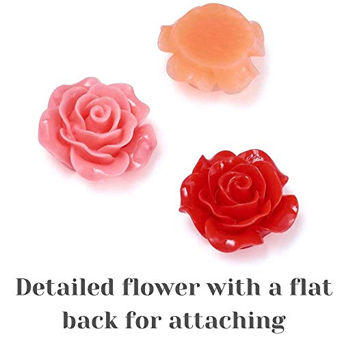 100 Multicolor Rose Nail Art Charms - 10mm Flat Back Resin Flowers
