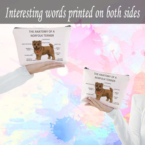 Norfolk Terrier Cosmetic Bag - Anatomy of a Norfolk Terrier Gift