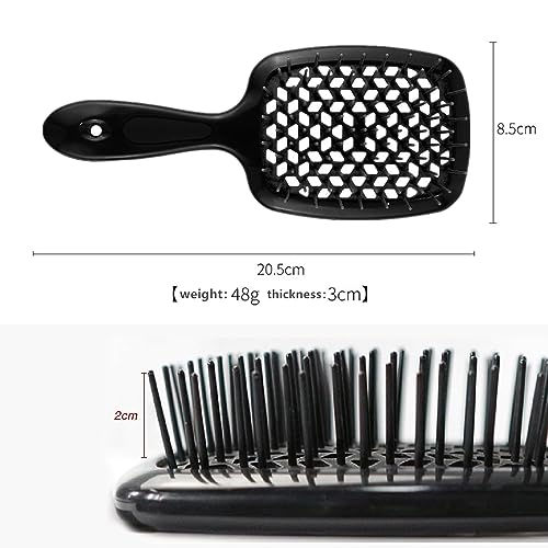 Lixera Detangling Hair Brush Set for Curly, Wet & Dry Hair - Scalp Massage, Heat-Resistant, Durable, 2PCS