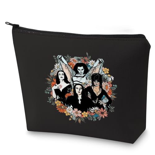 Goth Queens With Flowers Makeup Bag - Waterproof Zipper Pouch