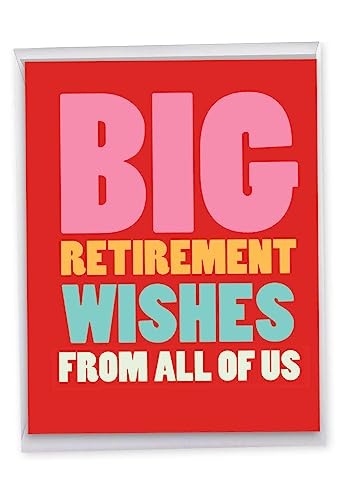 NobleWorks Jumbo Retirement Card for Coworkers - 8.5 x 11 Inch