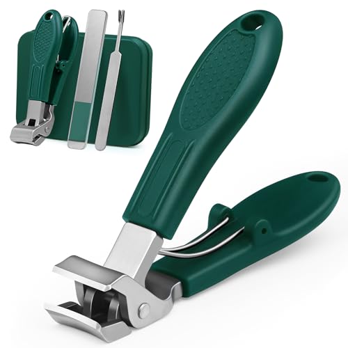 Xeaejex 3PCS Nail Clippers Set for Seniors | Wide Jaw Toenail & Fingernail Cutters
