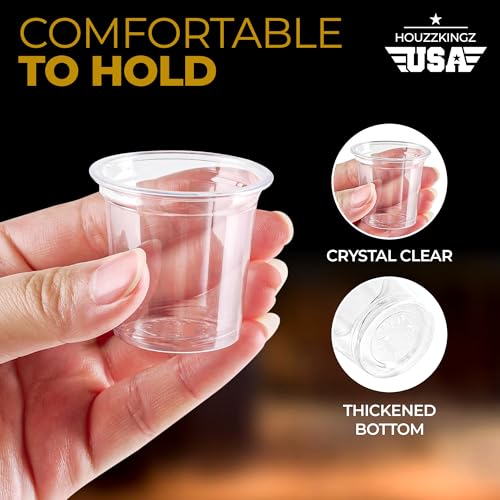 Clear Plastic Shot Glasses 1.25 Oz - 250 Disposable Cups for Parties