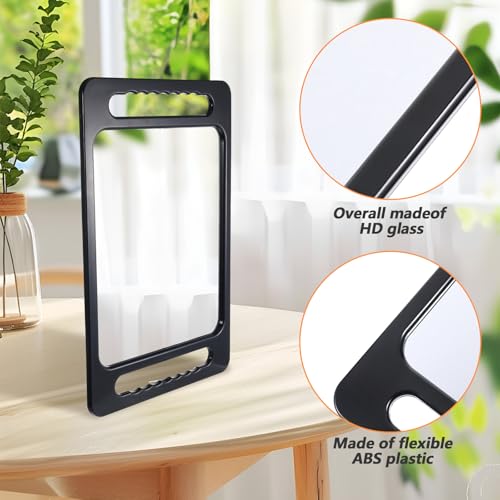 Large Handheld Barber Mirror with Dual Handles - Unbreakable Salon Mirror