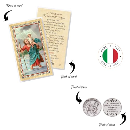 Saint Christopher Prayer Card and Token Set - Travel Protection