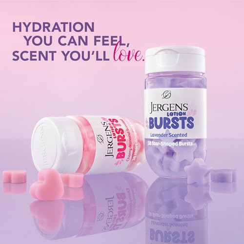 Jergens Cherry Almond Lotion Bursts - 38 Count Pack of 2 - Fun Heart-Shaped Moisturizer