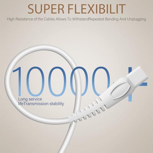 2-Pack Replacement USB Charging Cable for Finishing Touch Flawless Legs Shaver – 5ft