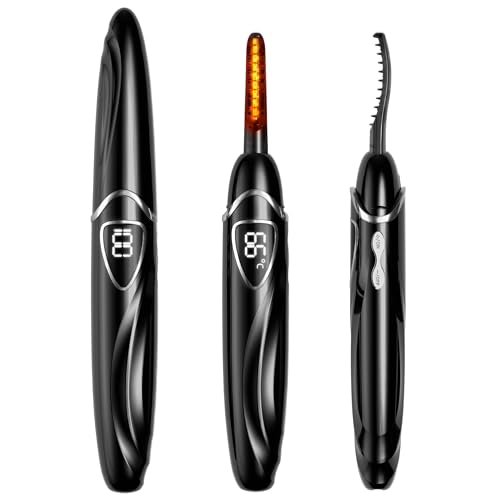 EYECURL Heated Eyelash Curler S600 148MM Black/Silver, Accurate Temp Control