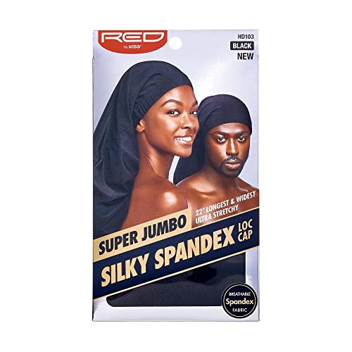 Red by Kiss Super Jumbo Unisex Silky Spandex Loc & Braids Cap - Pack of 2