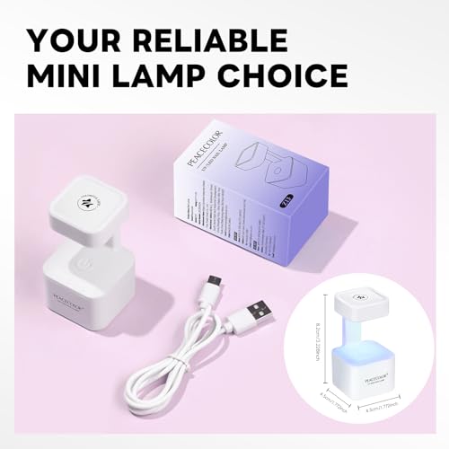 PEACECOLOR Mini UV Nail Lamp with 2 Timer Modes for Gel Nails