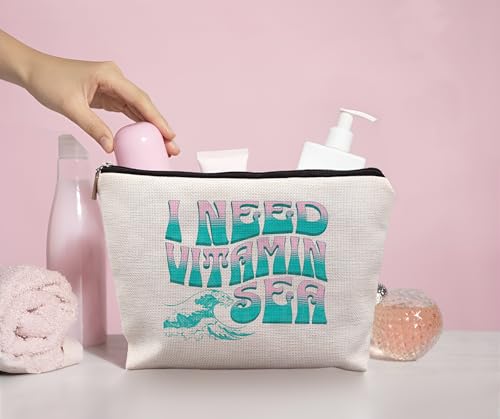 uinwk Beach Cosmetic Bag-1 Funny Summer Beach Gifts for Women, 7.5 x 10 Inch Tote