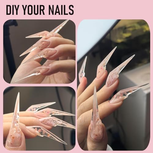 70Pcs Extra Long Stiletto Nail Forms for Acrylic Extensions