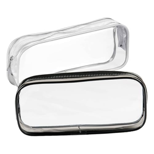 GAQWOK 2Pcs Clear Travel Toiletry Bags Set - Black & White