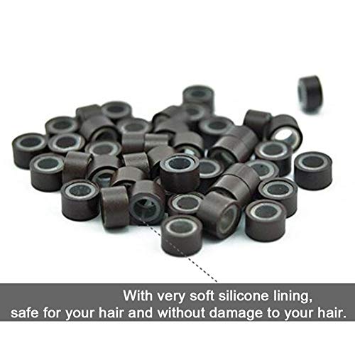 GOTDYA 5mm Silicone-Lined Micro Rings for Hair Extensions - 2500pcs Multi-Color